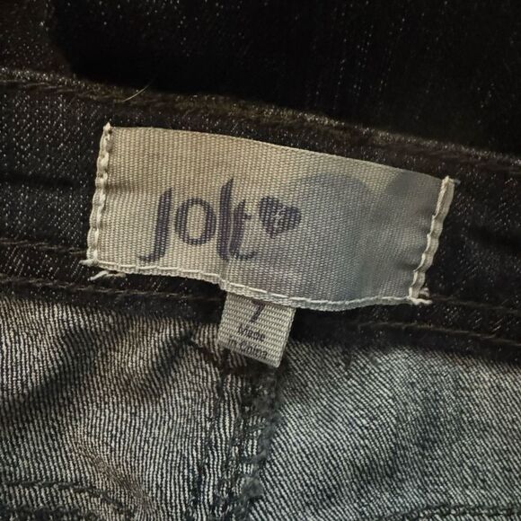 Jolt Dark Wash Low Rise Bootcut Jeans Juniors Size 7 Y2K 32” Inseam - Picture 3 of 3